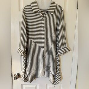 Soft Surroundings Black and White Striped Top